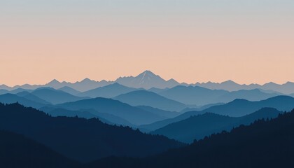 Mountain range sunrise in the pacific northwest nature landscape photography serene environment wide-angle viewpoint tranquil concept