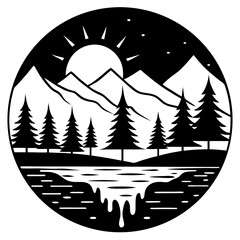 Sunset Silhouette Vector