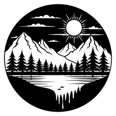 Sunset Silhouette Vector