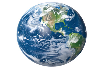 Fototapeta premium Satellite View of the Earth with Clouds Over the Americas.