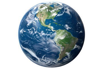 Fototapeta premium Satellite View of the Earth with Clouds Over the Americas.