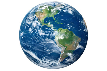 Fototapeta premium Satellite View of the Earth with Clouds Over the Americas.