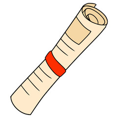 newspaper rolls illustration hand drawn isolated vector