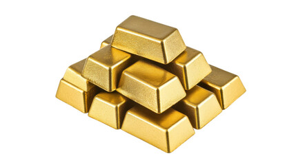gold bars on white background