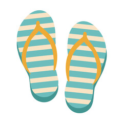 水色のしましまビーチサンダルのイラスト
