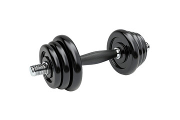 Fototapeta premium Classic iron dumbbell for weight training and building muscle mass isolated on transparent background