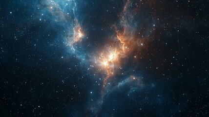 Naklejka premium Photorealistic image of a dense star cluster with stars of various colors, glowing in deep space 