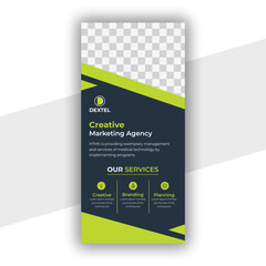 Roll up banner and signage stand banner design template rack card flyer template Dl flyer design