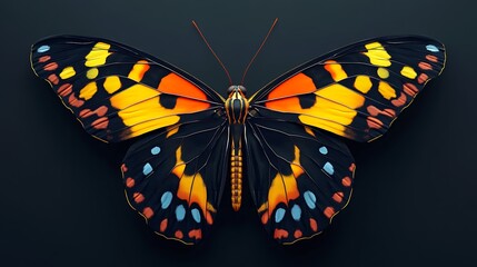 Stunning Colorful Butterfly with Vibrant Wings in High-Resolution Digital Art