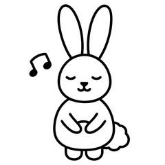 Fototapeta premium bunny listening a song