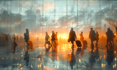 Ephemeral Journeys: Travelers in Motion Through Light and Transit