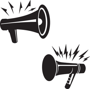 recommend clip art: Megaphone with Sound waves silhouette