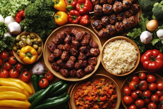 A sophisticated culinary selection of global cuisine, presented with artistic flair