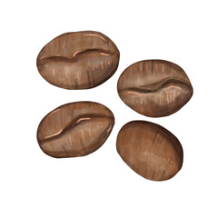Coffee beans drawing in watercolor.