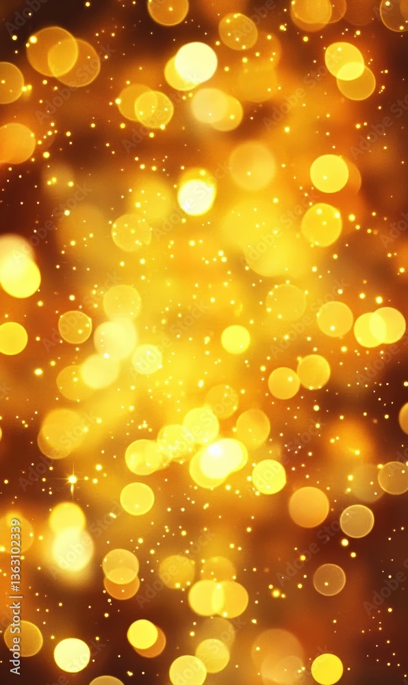 Leinwandbilder Golden yellow lights creating a soft and smooth bokeh effect background