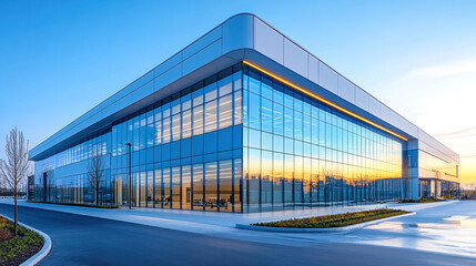 Fototapeta premium A hospital exterior under the clear blue sky, creating a bright and welcoming healthcare environment