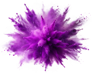 purple pigment powder explosion blaste  isolated on white background PNG,AI GENERATED