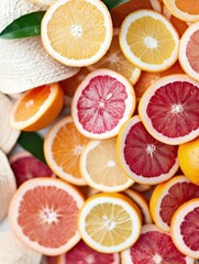 Fototapeta premium Close up of a bunch of oranges and grapefruit