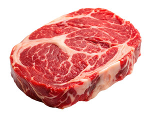 raw beef steak with marbling isolated on white background PNG,AI GENERATED