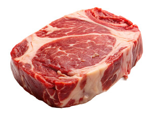 raw beef steak with marbling isolated on white background PNG,AI GENERATED