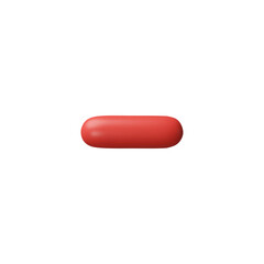 Minus Math operation 3D plastic style vector icon, mathematic red symbol, arithmetic subtraction, deduction formula mark