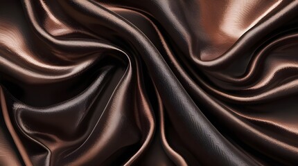Fototapeta premium Luxurious Chocolate Brown Silk Fabric with Elegance and Depth