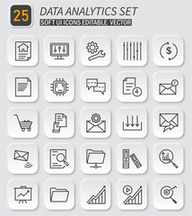 Comprehensive Data Analytics and Management Icons Bundle for Digital Solutions