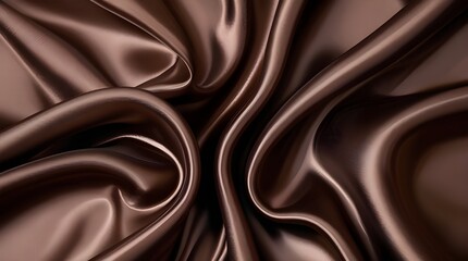 Fototapeta premium Luxurious Chocolate Brown Silk Fabric with Elegance and Depth