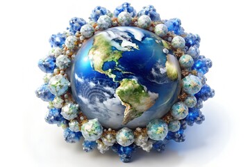 Fototapeta premium Earth Jewel: Crystalline Mineral Fractals – Hyper-Detailed Geometric Nature Art, Digital Abstract Geology
