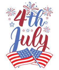 Fototapeta premium 4th july typography design
