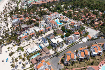 Aerial view with caribbean city