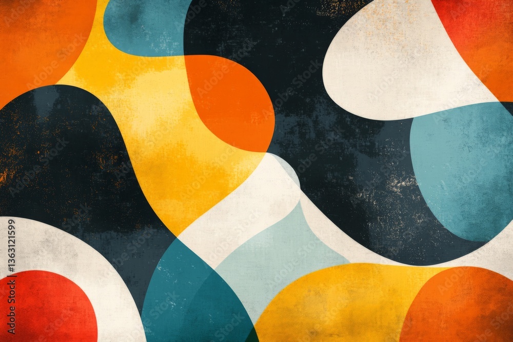 Aufkleber modern abstract art featuring bold colors and dynamic shapes creates a vibrant atmosphere in a conte