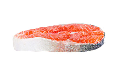 One salmon Steak. isolated