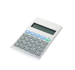 One silver calculator. isolated