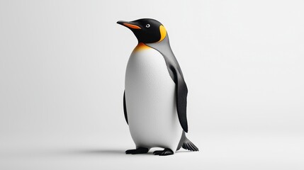 Fototapeta premium Pixelated King Penguin on White Background