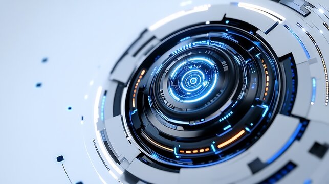 Futuristic Tech Sphere: 3D Render of a Rotating Energy Core AI Generated