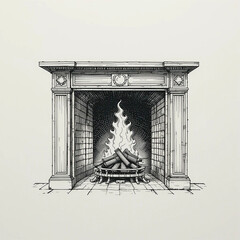 fireplace with firewood