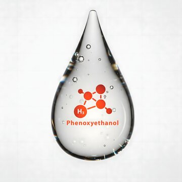Phenoxyethanol icon skincare ingredients with transparent white background	