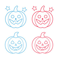 Halloween Pumpkin Line Art - Cute Jack-O'-Lantern Outline Design