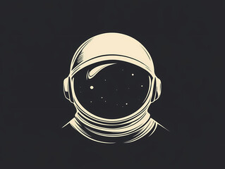 Astronaut helmet minimalist vector logo design