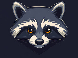 Cartoon raccoon vector logo design