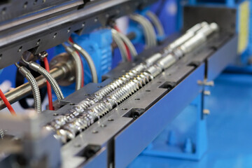 twin screw plastic extruder machine close up