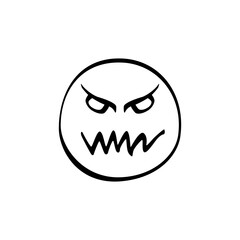 Angry face emoji with villainous expression illustrating frustration and displeasure