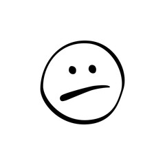 Simple and expressive face icon representing indecision or ambivalence, suitable for various contexts