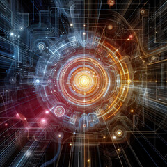 Obraz premium Abstract techno background, abstract futuristic texture for use in photos as overlay or screen filter.