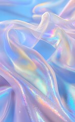 Obraz premium Iridescent pastel fabric with shimmering holographic colors