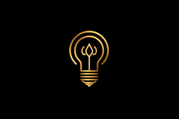 Lightbulb minimalist vector logo design