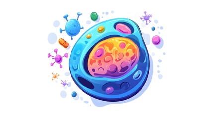 Educative 2D Cartoon Cell Model for Learning Concepts