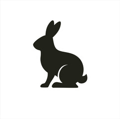 black silhouette of a rabbit
