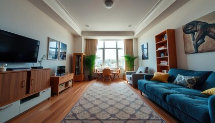 Fototapeta premium Modern living room, bright and spacious